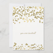 Elegante bruiloft gouden folie look Confetti Kaart (Achterkant)