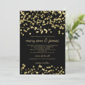 Elegante bruiloft gouden folie look Confetti Kaart (Staand voorkant)
