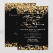 Elegante Bruiloft Gouden Lichten Custom Kaart (Voorkant / Achterkant)