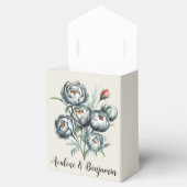 Elegante bruiloft groen en grijs boeket bedankdoosjes (Geopend)