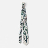 Elegante bruiloft groen en grijs boeket bruidegom stropdas (Achterkant)