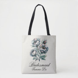 Elegante bruiloft groen en grijs boeket bruidsmeis tote bag