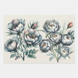 Elegante bruiloft groen en grijs boeket inpakpapier vel