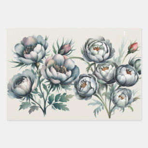 Elegante bruiloft groen en grijs boeket inpakpapier vel