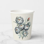 Elegante bruiloft groen en grijs boeket papieren bekers (Achterkant)