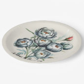 Elegante bruiloft groen en grijs boeket papieren bordje (Gekanteld)