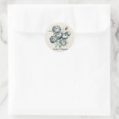 Elegante bruiloft groen en grijs boeket ronde sticker (Tas)