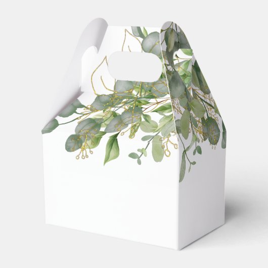 Elegante bruiloft groen Eucalyptus gebladerte brui Bedankdoosjes (Achterkant)