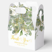 Elegante bruiloft groen Eucalyptus gebladerte brui Bedankdoosjes (Geopend)
