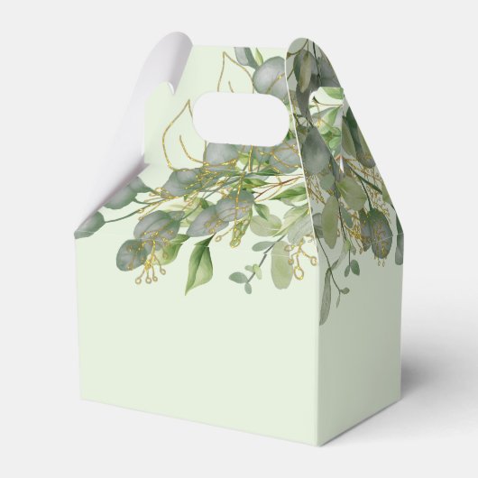 Elegante bruiloft groen Eucalyptus gebladerte brui Bedankdoosjes (Achterkant)