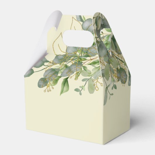 Elegante bruiloft groen Eucalyptus gebladerte brui Bedankdoosjes (Achterkant)