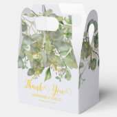 Elegante bruiloft groen Eucalyptus gebladerte brui Bedankdoosjes (Geopend)