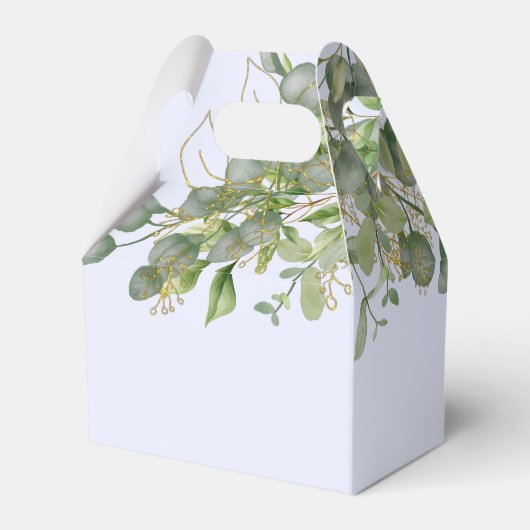 Elegante bruiloft groen Eucalyptus gebladerte brui Bedankdoosjes (Achterkant)