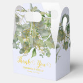 Elegante bruiloft groen Eucalyptus gebladerte brui Bedankdoosjes (Geopend)