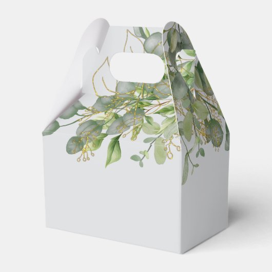 Elegante bruiloft groen Eucalyptus gebladerte brui Bedankdoosjes (Achterkant)