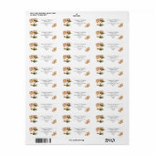 Elegante bruiloft Groene kolibrie Blush Roze Etiket (Full Sheet)