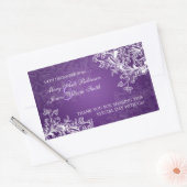 Elegante bruiloft gunst tag  wervelingen Paarse Rechthoekige Sticker (Envelop)
