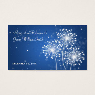 Elegante bruiloft gunst tag zomer sparkle saffier visitekaartje