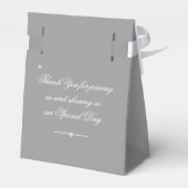 Elegante bruiloft gunsten namen moderne chique gri bedankdoosjes (Achterkant)