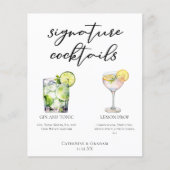 Elegante bruiloft handtekening cocktails menu (Voorkant)