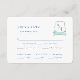 Elegante bruiloft Hydrangea Crest Maaltijd Keuze A Informatiekaartje