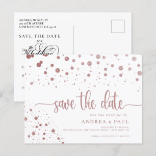 Elegante bruiloft in Confetti Save the Date Briefkaart