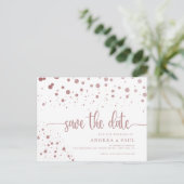 Elegante bruiloft in Confetti Save the Date Briefkaart (Staand voorkant)