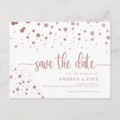 Elegante bruiloft in Confetti Save the Date Briefkaart (Voorkant)