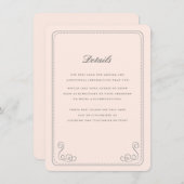 Elegante bruiloft invoegen informatiekaartje (Voorkant / Achterkant)