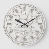 Elegante bruiloft Jubileum Faux marmeren klok (Voorkant)