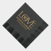 Elegante bruiloft Jubileum jaar verliefd Folie Servetten (Rechts)