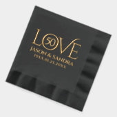 Elegante bruiloft Jubileum jaar verliefd Folie Servetten (Links)