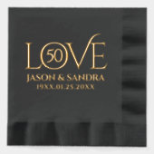 Elegante bruiloft Jubileum jaar verliefd Folie Servetten (Voorkant)