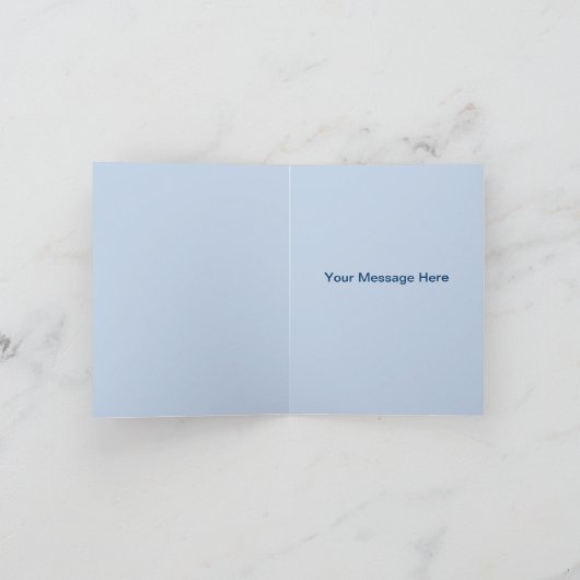 Elegante bruiloft jurk blauw dank u kaart (Binnen)