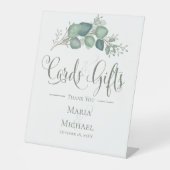 Elegante bruiloft Kaarten en geschenken bladeren Reclamebord Met Voetstuk (Voorkant)