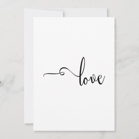 Elegante bruiloft kalligrafie, eenvoudig zwart wit kaart (Achterkant)