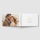 Elegante bruiloft kalligrafie foto Chic Real Gold Gastenboek (Volledig)