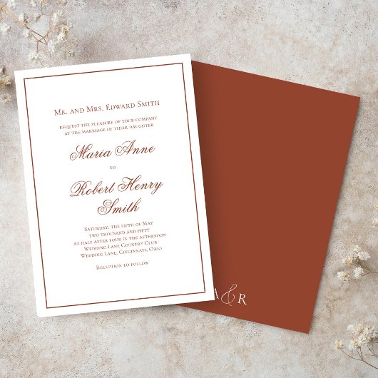 Elegante bruiloft kalligrafie script Bourgogne Kaart