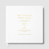 Elegante bruiloft kalligrafie script Classic Gold Gastenboek (Voorkant)