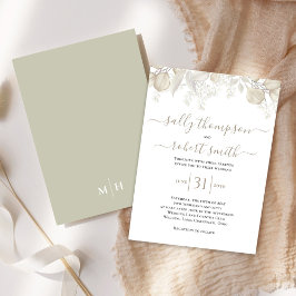 Elegante bruiloft kalligrafie script groen kaart