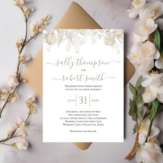 Elegante bruiloft kalligrafie script groen kaart