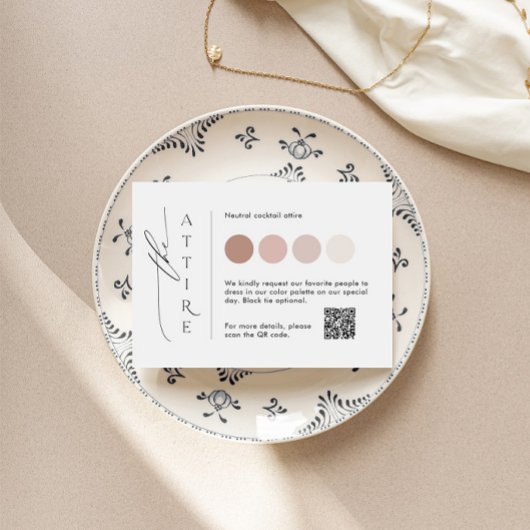 Elegante Bruiloft Kleding Kaart Sjabloon met QR-co