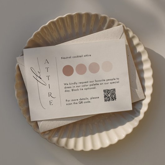 Elegante Bruiloft Kleding Kaart Sjabloon met QR-co