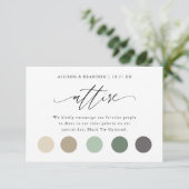 Elegante Bruiloft Kleur Jurk Code Invoegen Downloa Kaart (Staand voorkant)