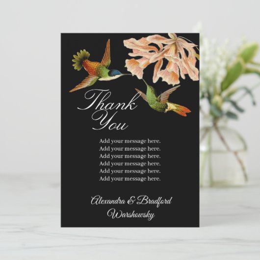 Elegante bruiloft kolibrie blush roze lelie zwart (Staand voorkant)