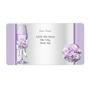 Elegante Bruiloft Lavendel Paarse Lila 3 Etiket