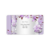 Elegante Bruiloft Lavendel Paarse Lila 4 Etiket (Voorkant)