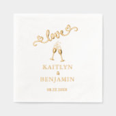 Elegante bruiloft liefde Echte Folie gestempeld se Servetten (Voorkant)