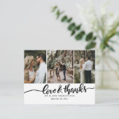 Elegante bruiloft liefde en Bedankt | handgeschrev Briefkaart (Staand voorkant)