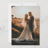Elegante bruiloft liefde en Bedankt script | Foto (Voorkant)